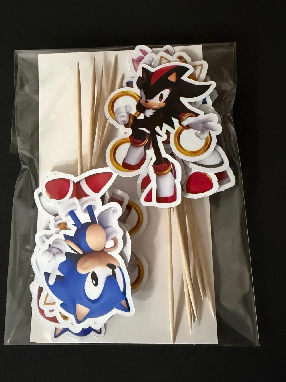 Sonic Themed Blue & Red Party Cupcake Picks - Home Party Supplies
